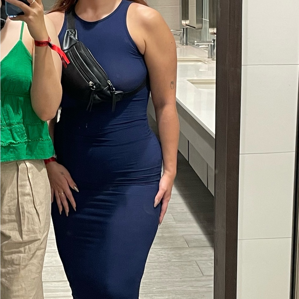 Navy Blue Bodycon Maxi Dress